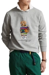 Polo Ralph Lauren Basketball Bear Graphic Crewneck Sweatshirt In Andover Heather Active Bear