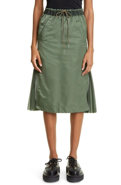 Sacai Ma-1 Side Gusset Skirt In Khaki