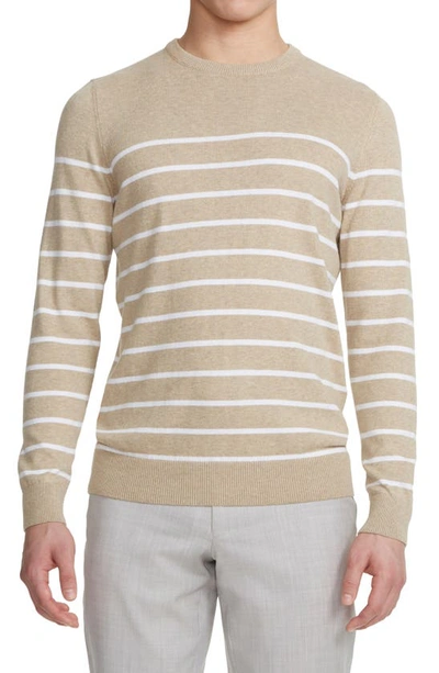 Jack Victor Cedar Stripe Organic Cotton Sweater In Camel