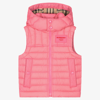 BURBERRY BABY GIRLS PINK DOWN GILET