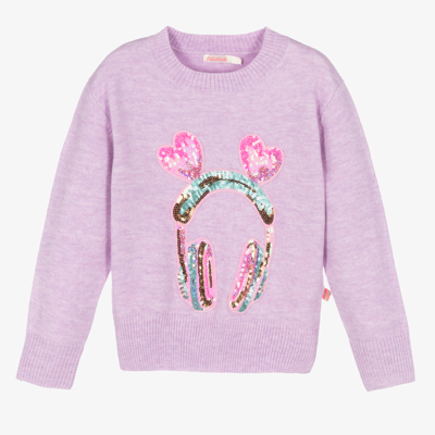 Billieblush Kids' Lilac Sweater For Girl With Headphones In Purple