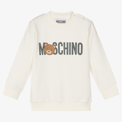 Moschino Baby Ivory Logo Baby Sweatshirt