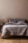 Anthropologie Lustered Velvet Alastair Quilt By  In Grey Size Q Top/bed