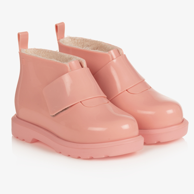 Mini Melissa Babies' Girls Pink Pvc Velcro Boots