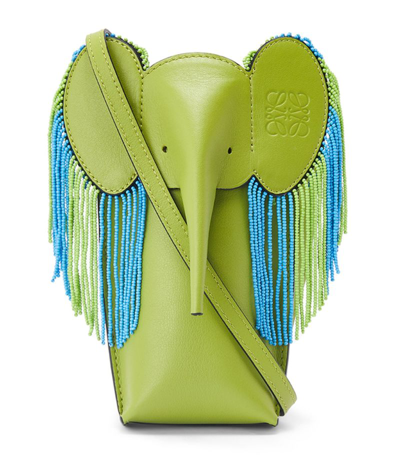 Loewe Light Green Leather Elephant Pocket Paula's Ibiza Crossbody Bag  Nd  Donna Tu