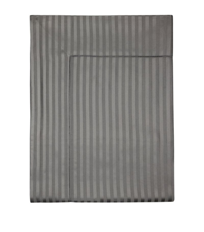 Pratesi Raso Rigato King Flat Sheet (275cm X 275cm) In Grey