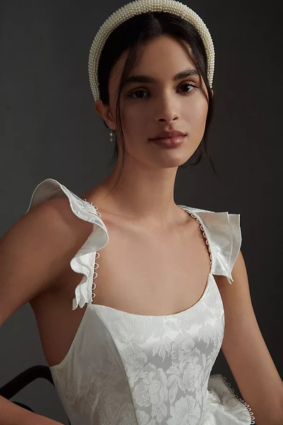 V. Chapman Violet Dress In White