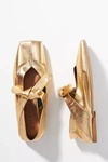Vicenza Bow Mary Jane Flats In Gold