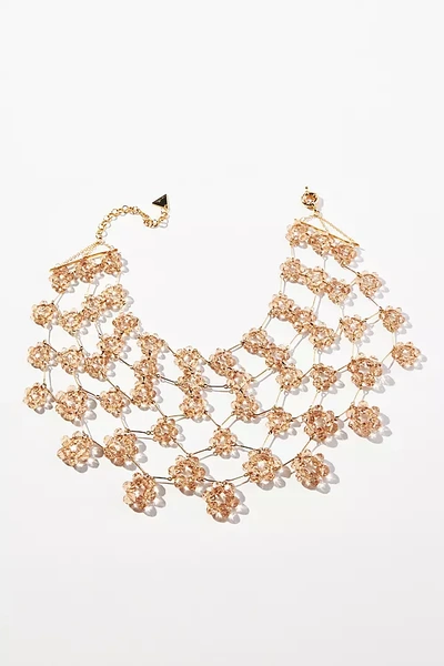 Anthropologie Netted Pearl Collar Necklace In Grey
