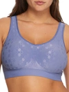 Bali Comfort Revolution Smart Sizes Bralette In Warm Blueberry Dot