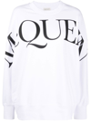 Alexander Mcqueen Sweatshirt With Logo Print In Bianco