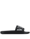 Valentino Garavani Vltn Logo Slides In Nero