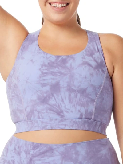 Glyder Plus Size Full Force High Impact Sports Bra In Lilac Tie Dye