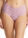 Hanky Panky Signature Lace Printed Retro Thong In Pink Frosting