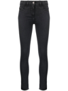 Patrizia Pepe Skinny Cropped Jeans In Nero