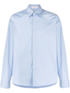 Valentino Garavani Vlogo Signature Cotton Shirt In Blue