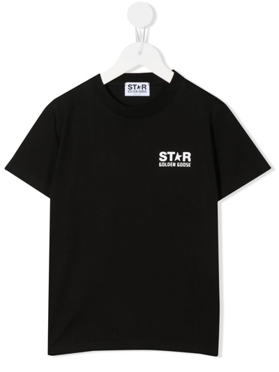Golden Goose Kids' Logo-print Short-sleeve T-shirt In Black