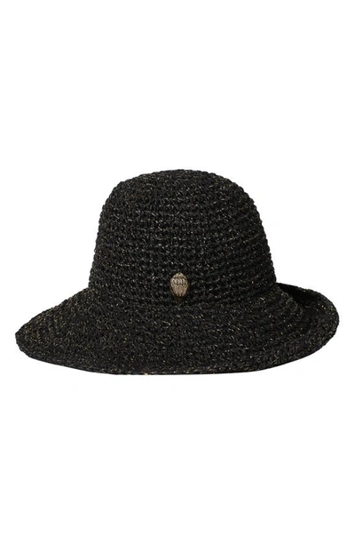 Kg Kurt Geiger Metallic Straw Sun Hat In Black