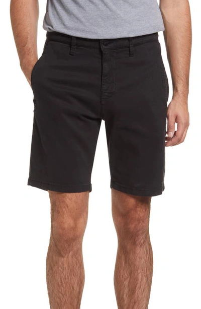 34 Heritage Nevada Soft Touch Stretch Flat Front Shorts In Black Soft Touch