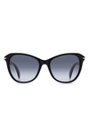 Rag & Bone 55mm Cat Eye Sunglasses In Black
