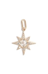 Anzie Starburst Diamond Pendant Charm In Gold/ Clear Topaz