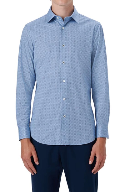 Bugatchi Ooohcotton® Grid Button-up Shirt In Sky