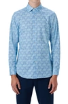 Bugatchi Ooohcotton® Abstract Print Button-up Shirt In Air Blue