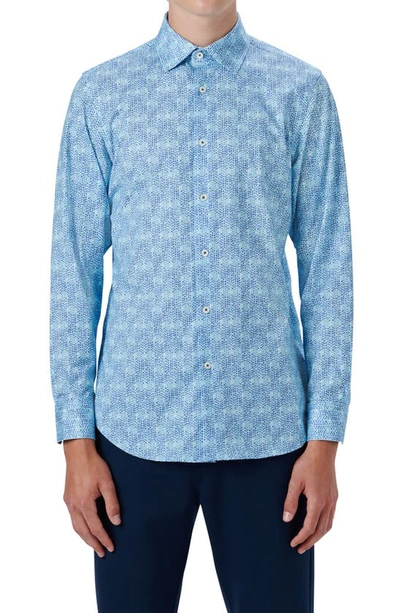 Bugatchi Ooohcotton® Abstract Print Button-up Shirt In Air Blue