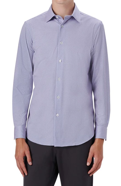 Bugatchi Ooohcotton® Microprint Button-up Shirt In Classic Blue