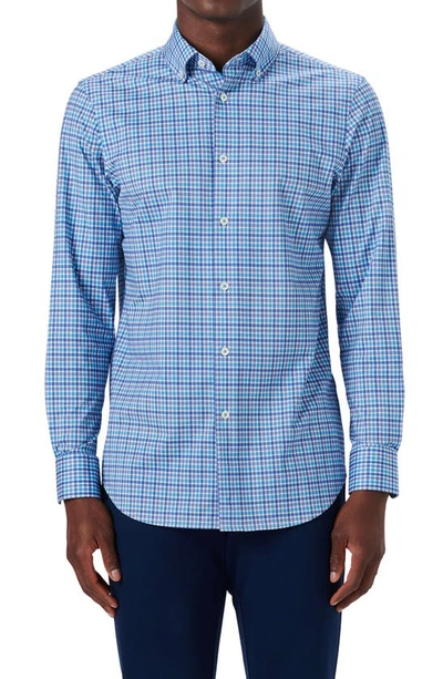 Bugatchi Ooohcotton® Plaid Button-down Shirt In Turquoise