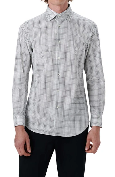 Bugatchi Ooohcotton® Check Button-up Shirt In Platinum