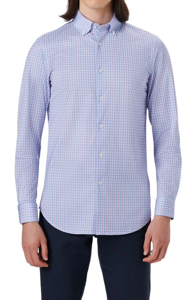 Bugatchi Ooohcotton® Grid Button-down Shirt In Sky