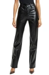 GOOD AMERICAN GOOD ICON FAUX LEATHER STRAIGHT LEG PANTS