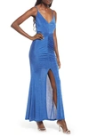AREA STARS CENTER RUCHED BODY-CON GOWN