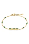 Gucci Link To Love Baguette Tourmaline Bracelet In Gold