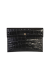 ALEXANDER MCQUEEN ALEXANDER MCQUEEN CROCODILE PRINT LEATHER CLUTCH