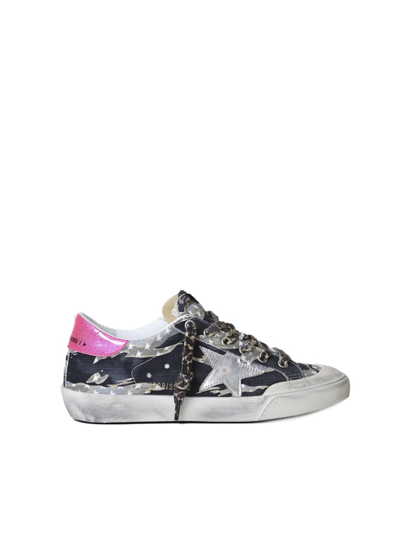 Golden Goose Super-star Sneakers In Degradé Pink Color In Black