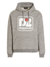 Dsquared2 Camo Patch Anorak Sweatshirt With Drawstring Hood In Gray