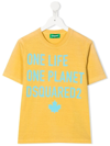 DSQUARED2 KIDS YELLOW ONE LIFE ONE PLANET DSQUARED2 T-SHIRT