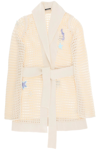 Canessa Crochet Cardigan With Appliqués In Pearl (beige)