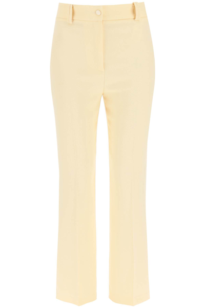 Hebe Studio Tailored High-waisted Trousers In Yellow