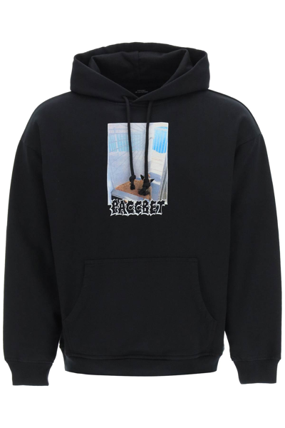 Paccbet Graphic-print Drawstring Hoodie In Schwarz