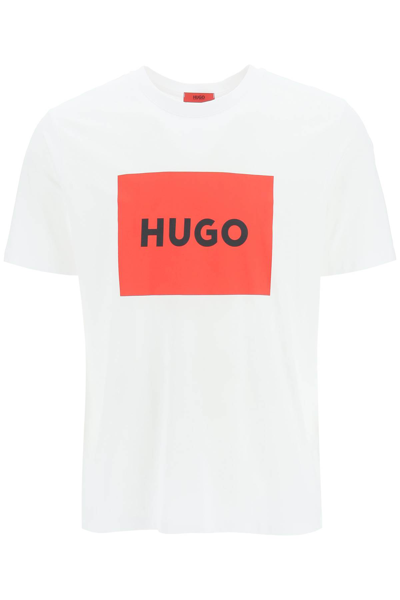 Hugo Boss Logo Box Print T-shirt In White (white)