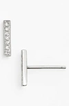 Dana Rebecca Designs 14k White Gold Bar Stud Earrings With Diamonds In White Gold