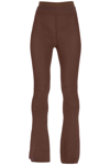 Andreädamo Fishnet Knit Pants With Cut-out Belt In Nude (brown)