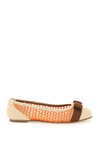Ferragamo Bow-detail Interwoven Ballerina Shoes In Zestorange (orange)