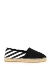 Off-white Off White Striped Espadrillas In Black White (black)