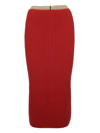 CALVIN KLEIN WOMEN'S  RED WOOL SKIRT