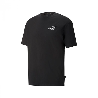 Puma Essentials Embroidery Logo Men's T-shirt In Black- White