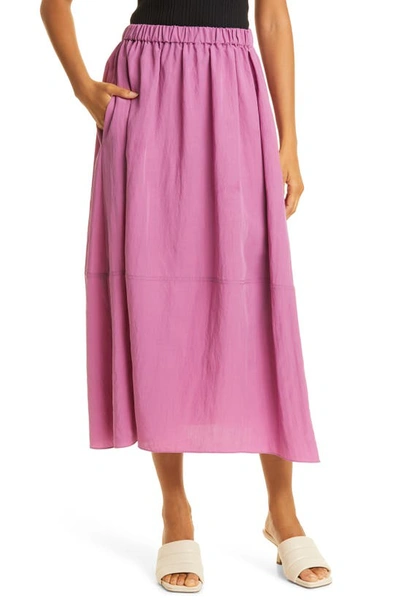 Vince Tiered Pleated Maxi Skirt In Purple